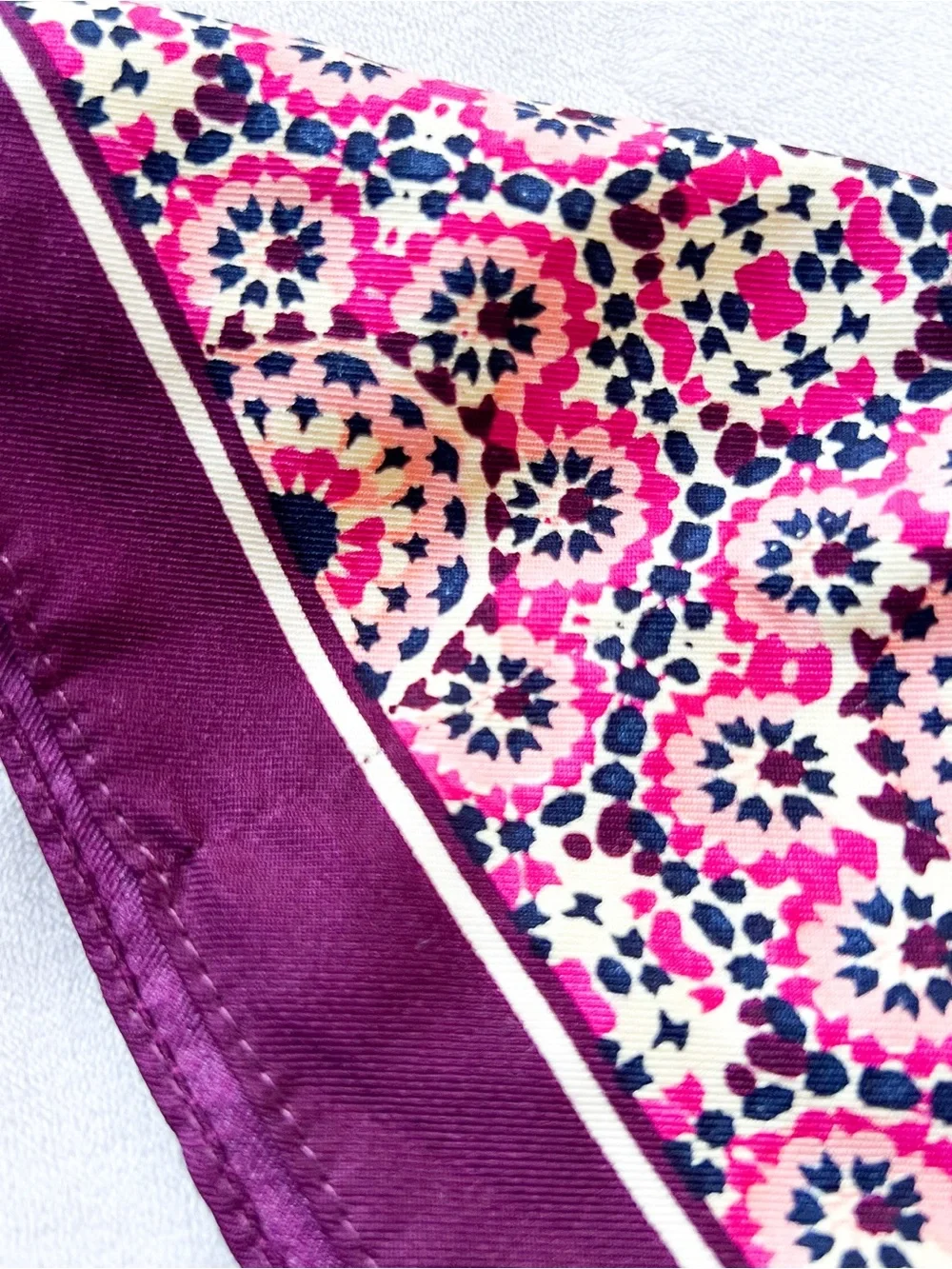 J. Crew Purple and Pink Floral Square Scarf